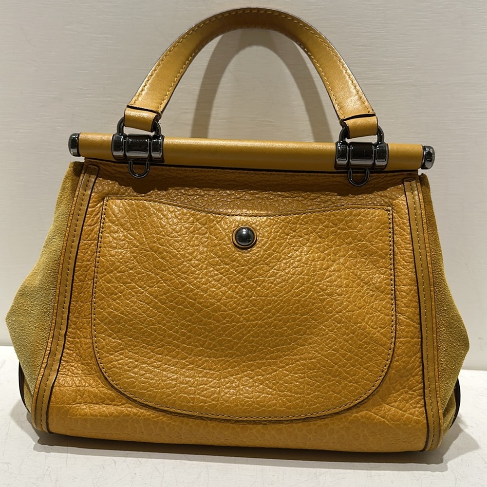 COACH (E1680-38388) “Drifter” Mustard Yellow Leather/ Suede Satchel - Picture 6 of 16